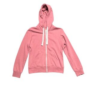 Esstive Women’s Basic Fleece Full-Zip Hooded Jacket Sweatshirt Begonia Pink Sz L